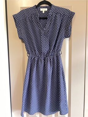 Monteau Navy & White Printed Dress – Women’s Small